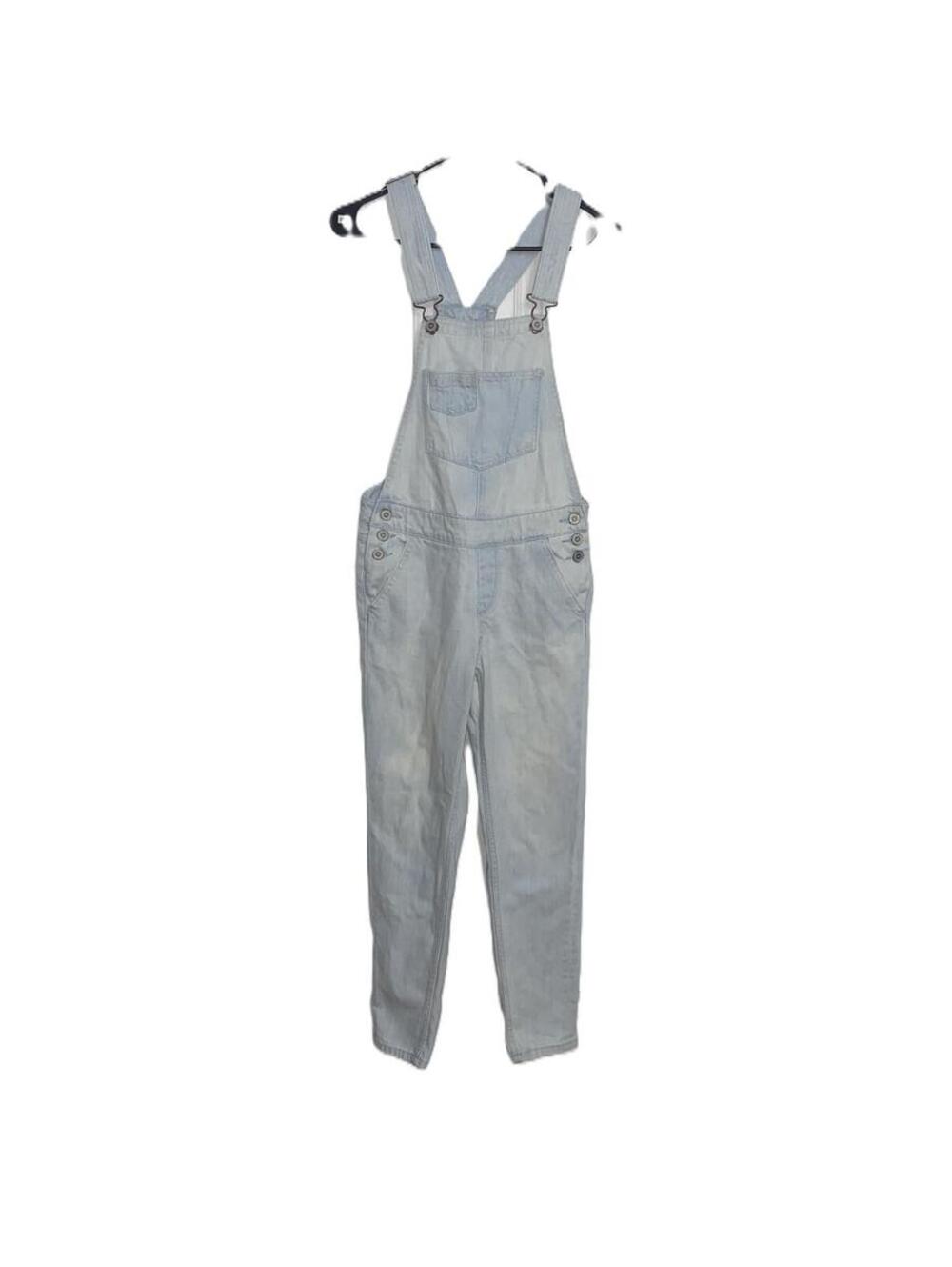 Hollister Light Wash Denim Overalls XS Casual Vintage Y2K Style Outfit Jeans